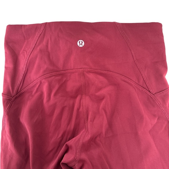 Lululemon Invigorate High-Rise Legging with Mesh Side in Red Merlot 6 - Picture 4 of 5